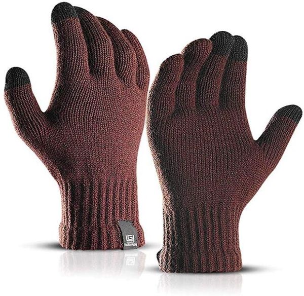 

fashionlined knit gloves warm minimalist comfortable winter mens womes touchscreen fingers for smartphones1671283, Blue;gray