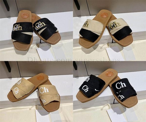 

ch designers slipper woody mule sandels sandals low flat slides womens summer beach slider7671798, Black