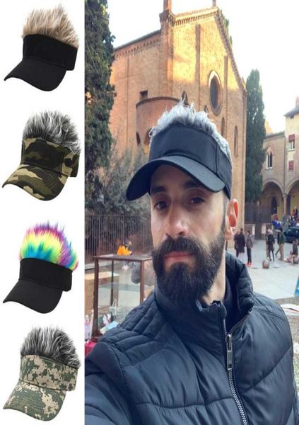 

ball caps men adjustable wig baseball hat with spiked fake hair women casual concise sunshade sun visor capball7045542, Blue;gray