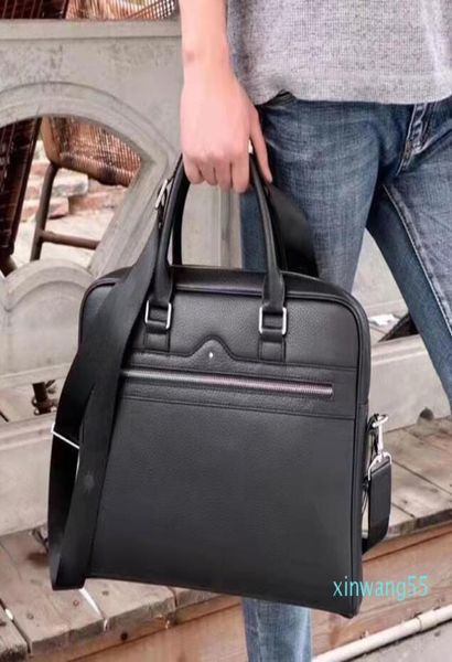 

luxury designer briefcase for men real leather business lapbag gentlemanly attache case with removable strap3450988