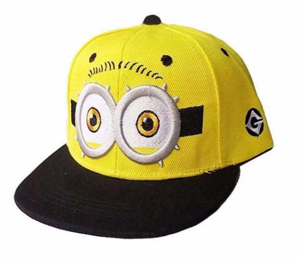 

2016 baseball cap children gorras yellow cartoon minions casquette god steal dads film canvas flat snapback hip hop hat3359075, Blue;gray