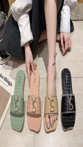 

summer women letters slippers 2022 female outdoor soft bottom nonslip slides girls sweet square head sandals beach shoes flipflo3671261, Black