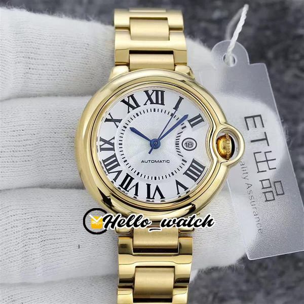 

33mm v2 w2bb0002 w2bb0023 fashion lady watches japan nh05 nh06 womens watch white texture dial 18k gold steel bracelet sapphire wr269l, Slivery;brown