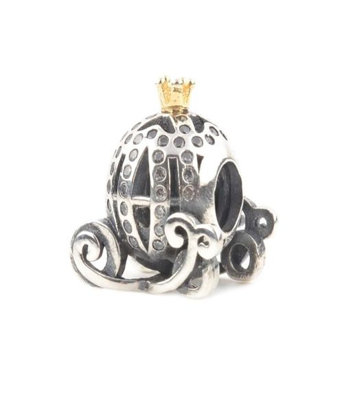 

new fashion diy unique silver jewelry crown shape bead charm stone beads fit for european bracelet necklaces chain christmas gifts3102245, Black