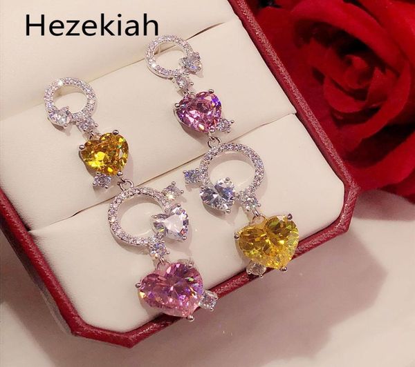 

hezekiah s925 tremella needle pink love earrings sweet personality romantic girl earrings luxurious temperament eardrop shipp2100022, Golden