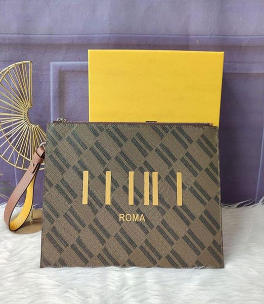 

30cm men flat hand bag fashion purse clutch bags wrist handbags cardholder purse quality genuine wallets classic lettering detacha9001054