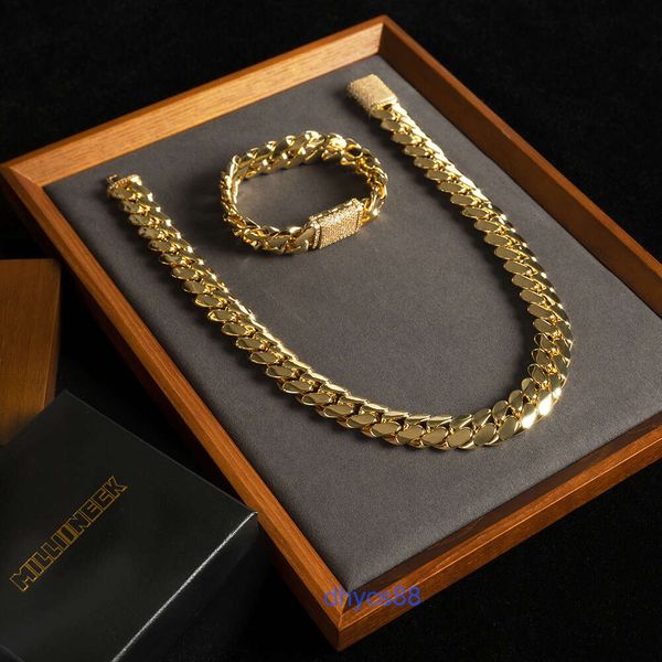 

wholesale choker 18k gold custom cuban link chain 24k miami 20mm necklace, Silver