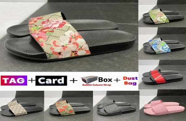 

flat slippers sandals beach slipper sandal summer outdoor slides men women casual shoes girl boy leather rubber slide with box lux9699097, Black