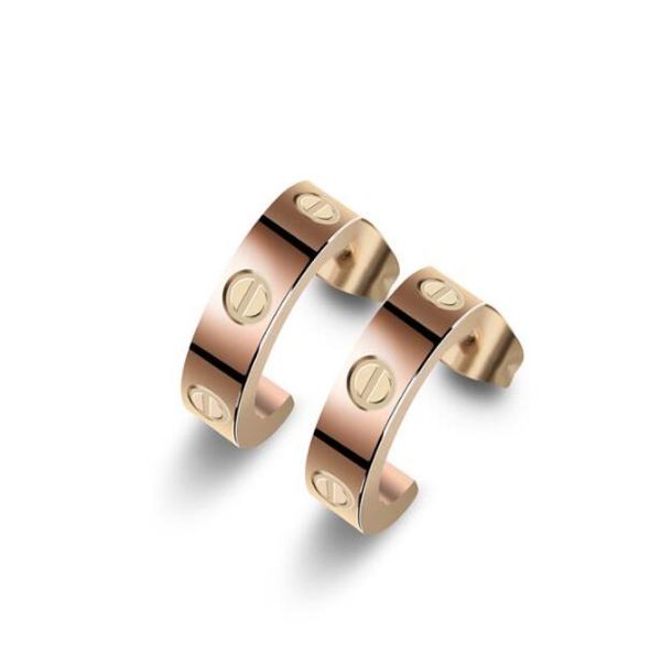 

fashion screw pattern earrings semicircular all nail opening earrings titanium steel plated 18k gold ladies jewelry2915391, Silver