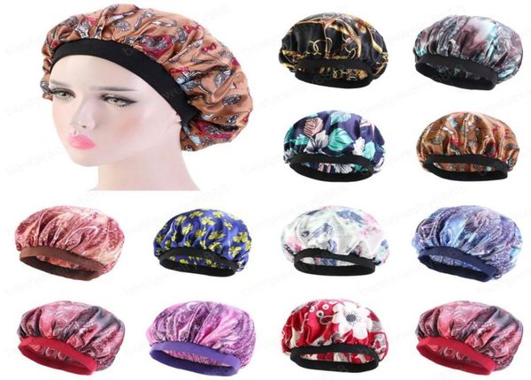 

womens floral sleep cap african print fabric hair bonnet satin lined sleep cap night sleep hat ladies children turban3066087, Blue;gray