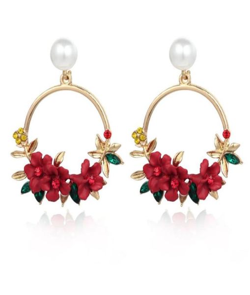 

ins net red with the flower ear studs sweet soft ceramic pearl earrings ear jewelry female explosion models1492833, Silver