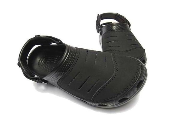 

and retail hole shoes new summer women men classic leather flat shoes eva sandals flip flops slippers band be5514395, Black
