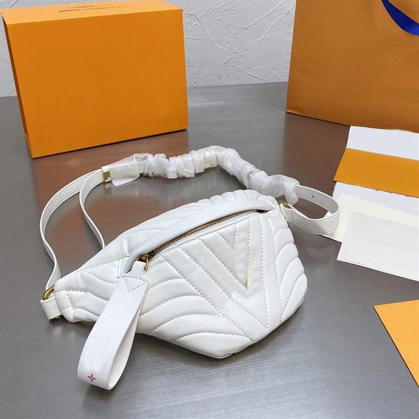 

bumbag crossbody bags waist bag chest pack women handbag purse wave pattern multi pochette genuine leather fashion letter adjustab279s