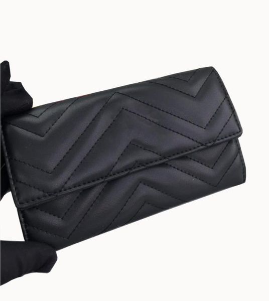 

classic designer long wallets purses for woman lady genuine leather messenger multicolor holders3474952, Red;black
