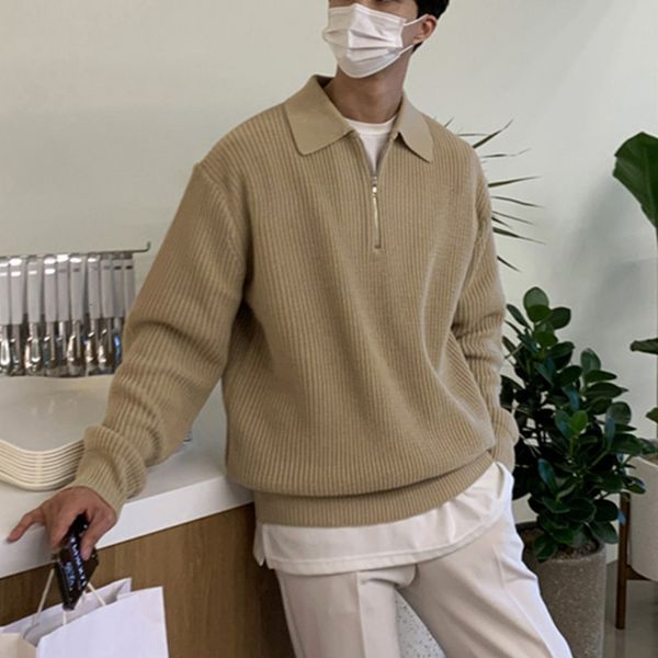 

mens sweaters korean fashion men chic luxury pullover autumn winter vintage loose long sleeve kintted sweater streetwear 230904, White;black