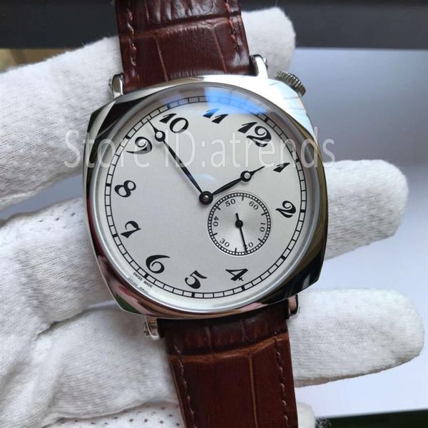

fashion automatic mechanical self winding watch men gold silver dial special small seconds design classic leather strap clock 3013, Slivery;brown