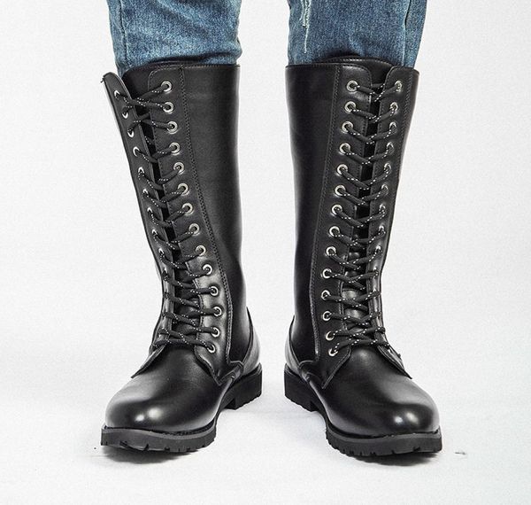 

knee high boots mens boots leather high men long equestrian motocycle m5415584117, Black