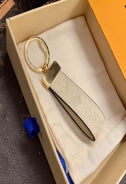 

high qualtiy leather keyring holder brand keychain designers men women car bag key chain with box cop00a4833984, Silver
