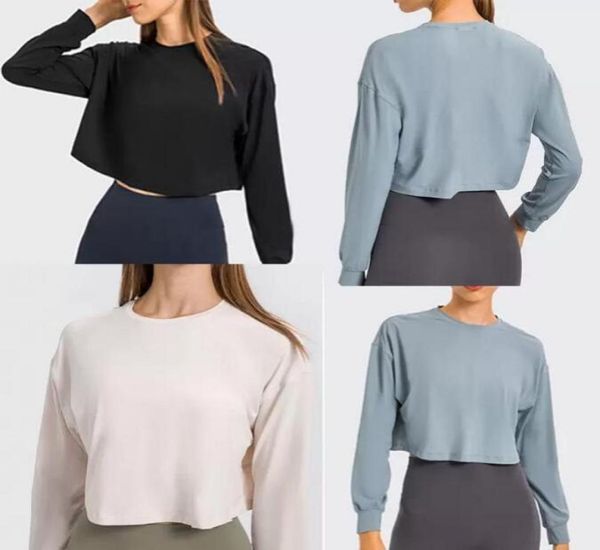 

2021 solid color yoga sport long sleeve tshirt align running athletica women tee outfit fitness tight zip workout thin display4017106