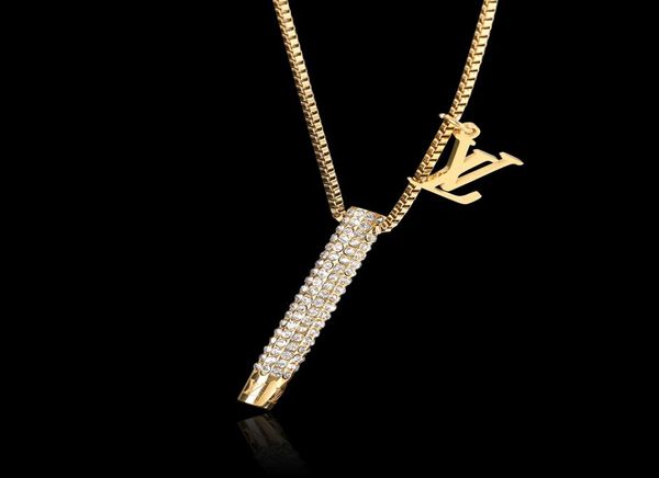 

new fashion stainless steel letter necklace iced out diamond christmas gift4987997, Silver