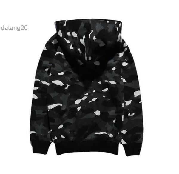 

bapei hoodie mens women designer shark luminous letters hoody oversized cotton zip hoodys embroidered full zipper cardigan 9vez, Black