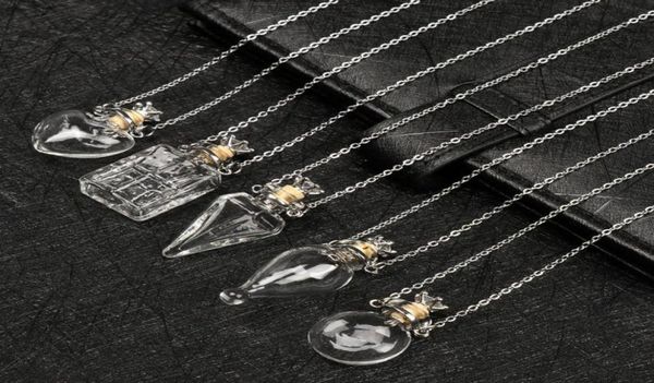 

glaze vial necklace openable water drop heart steel chain keepsake essential oil pendant memorial jewelry perfume necklaces3809059, Silver
