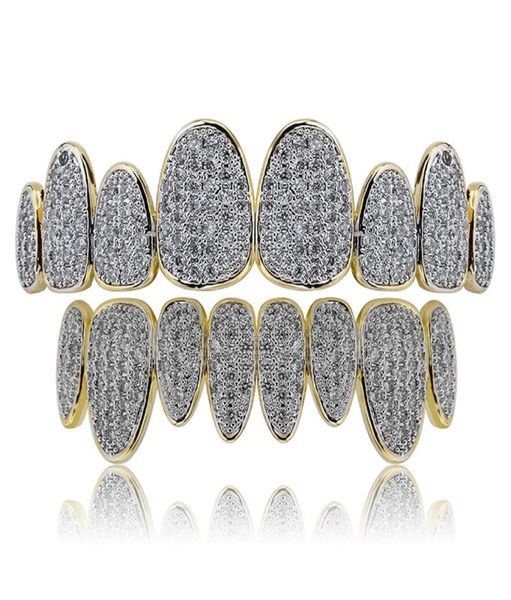 

punk grillz set gold silver irregular 8tooth canines with zircon teeth grillz8654803, Black