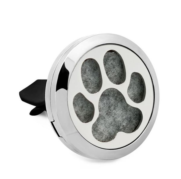 

lovely dogcatbear paw 30mm magnet stainless steel essential oi aroma locket car diffuser vent clip send 10p oil pad5309445, Silver
