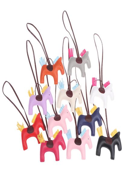 

fashion bag jewelry famous luxury handmade pu leather horse keychain animal key chain women bags charm pendant8097933, Black