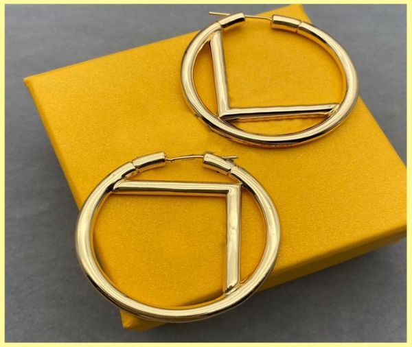 

fashion gold hoop earrings for women designer earring letters f earrings wedding lovers gift engagement jewelry for bride good21119732574, Golden;silver