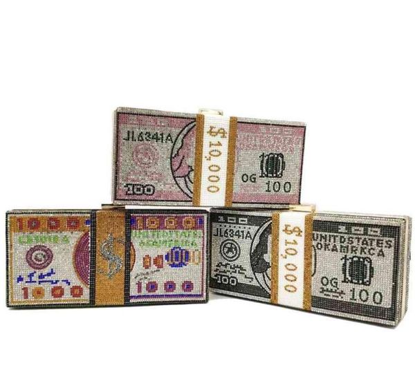 

boutique de fgg stack of cash designer box handbags women money clutch purse evening bags diamond party cocktail handbag 2108233671367