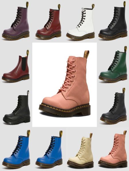 

2020 high dr martins 2976 leather fur chaussures boots 1460 winter snow booties doc shoes martin sneakers triple black white red m6358973
