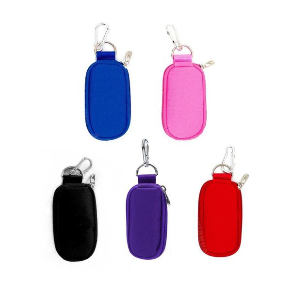 

10 bottles essential oil storage bag portable travel holder case 2ml pouch organizer keychain key ring rangement zipper bag2345818, Silver