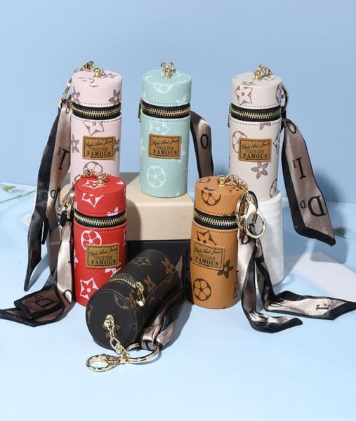 

designer letter printing keychain wallet keyring fashion purse pendant car chain charm bucket bag flower mini coin holder keychain5383078, Silver