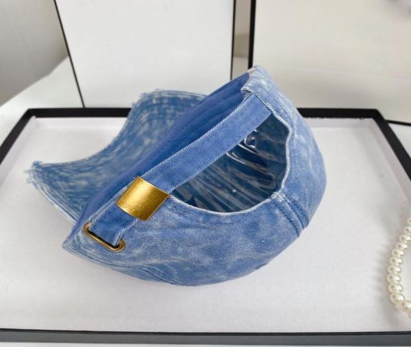 

22ss men039s ladies designer casquette sports hats denim ripped alphabet baseball cap9281795, Blue;gray