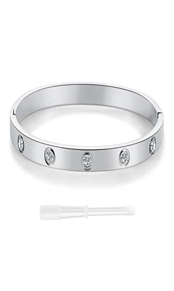 

women christmas gift friendship love jewelrys bangle gold plated bracelets stainless steel crystal bracelet ladies jewelry bangles6085901, Black