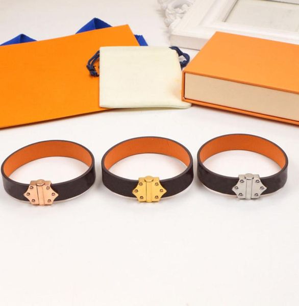 

fashion couples rivets bangle simple leather letter printed bangles classic vintage titanium steel bracelet night club part9294295