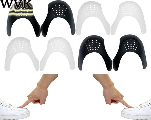 

2pcs crease guard protector shoe anti crease bending crack toe cap support shoe stretcher lightweight keeping shield sneakers4949876, White;pink