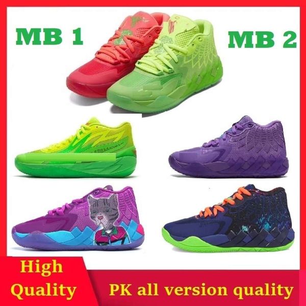 

kids lamelo ball mb01 mb02 rick morty shoes mens grade school basketball shoes for sale sport shoe trainner sneakers us4-us12, Black