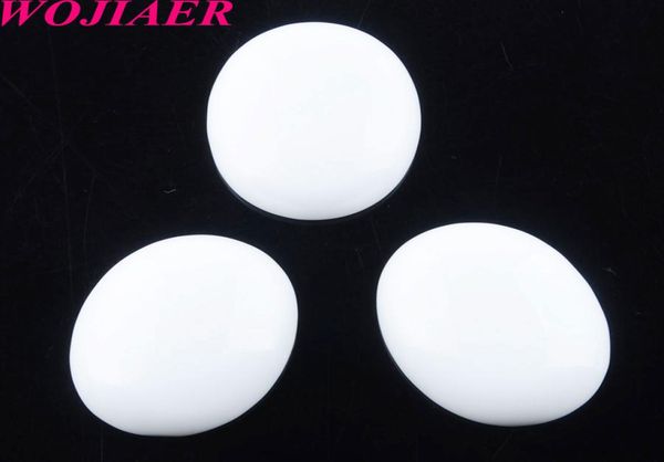 

wojiaer natural white jade gemstone beads oval cabochon cab no hole 22x30x7mm for earrings making jewelry accessories u81099050619, Black