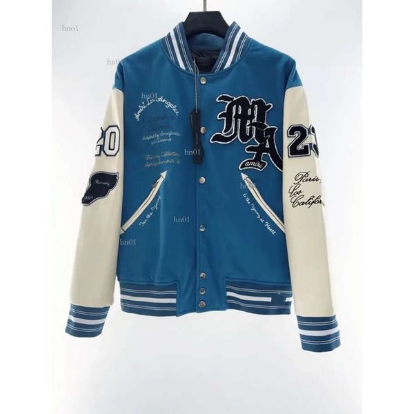 

cotton designer jackets bomber mens windbreaker varsity mens baseball hip hop haruku letter patchwork leather tianma embroidery626, Black