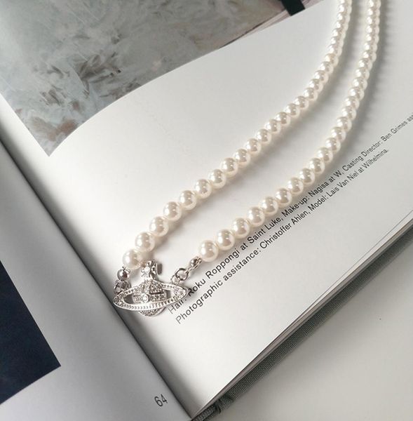 

shell pearl choker saturn pearl necklace female niche light luxury french clavicle chain 925 sterling silver necklace lj2010097442791