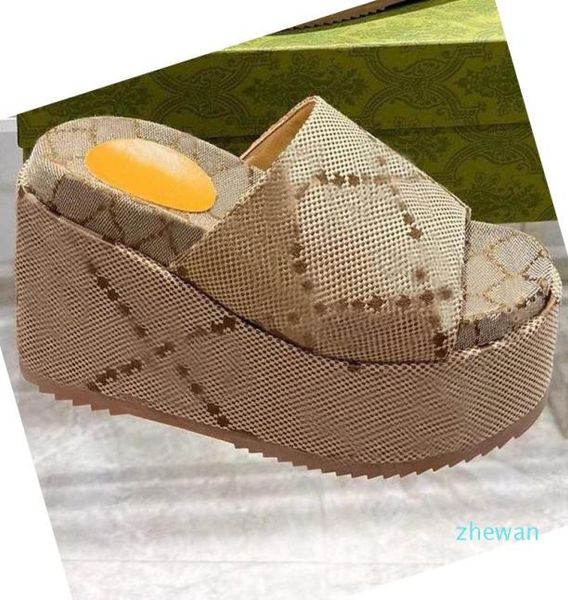 

desiger slippers fashion thick bottom designer women shoes cartoon alphabet lady platform wedges sandals leather heels letter high6395479, Black