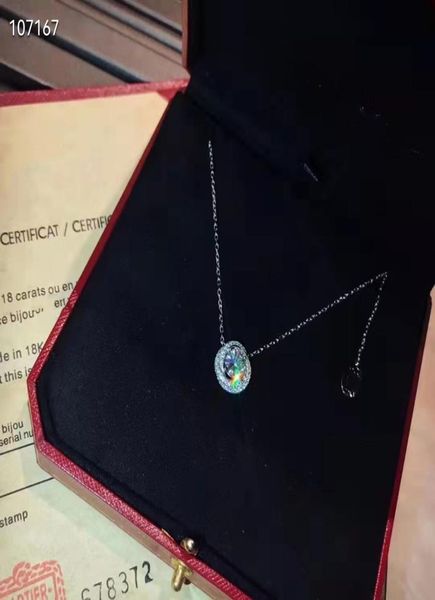 

luxury trinity brand designer s925 sterling silver pendant necklace round big zircon charm short chain for women jewelry1485390