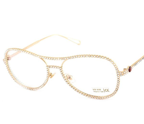 

clear lens glasses new sunglasses ladies trend flat mirror new rhinestone ladies trend flat mirror europe and america big brand an2977262, White;black
