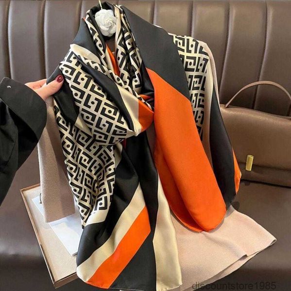 

fashion scarf silk scarves spring luxury chiffon stripe flower print beach towel scarf for designer women girl sunscreen thin gauze scarf lo, Blue;gray
