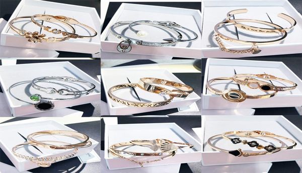 

titanium steel bangle open cuff rose gold silver black bracelets mix styles luxury trend korean wholes jewelry fr9859872