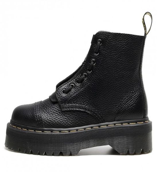 

round toe genuine leather martin boots for women ladies ankle platform black shoes lining female booties shoes woman casual chunky1032931