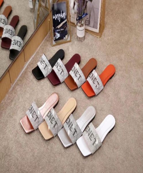 

ladies rubber sandals designer slippers causal nonslip summer huaraces flipflops diamond uppers with box9583970, Black