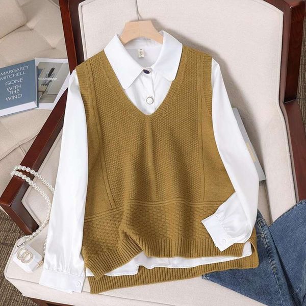 

spring style knitted vest womens cardigan trendy sweater, Black;white